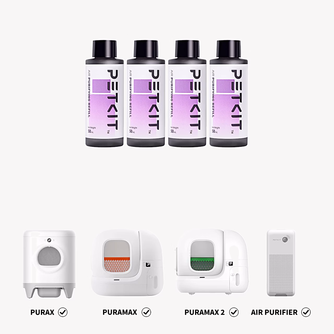 Kassi liivakasti õhupuhastusvedelik PETKIT P9214, 4 × 50 ml