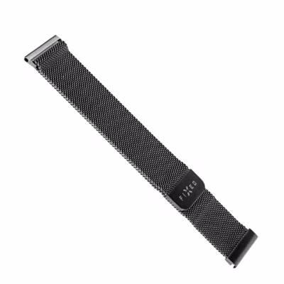 Must võrkpunutud kellarihm FIXED Mesh Strap sirgelt välja laotatuna