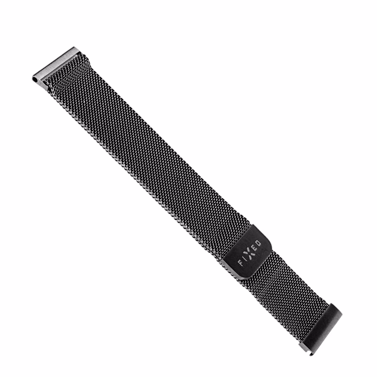 Must võrkpunutud kellarihm FIXED Mesh Strap sirgelt välja laotatuna