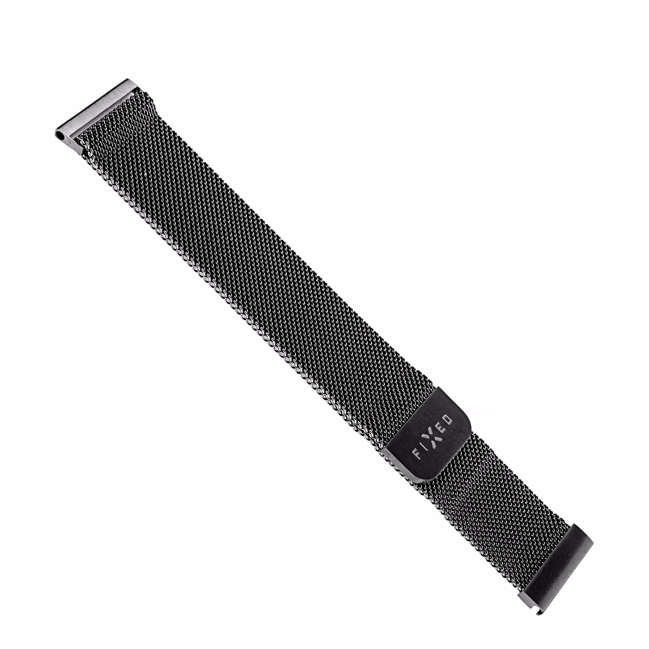 Sirgeks laotatud must kellarihm FIXED Mesh Strap 20 mm FIXED logoga