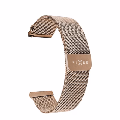 Roosakuldne võrkpunutud kellarihm FIXED Mesh Strap 20 mm kiirkinnitusega, kaarjalt painutatud