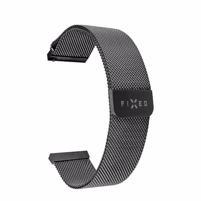 Must võrkpunutud kellarihm FIXED Mesh Strap 22 mm kiirkinnitusega, kaarjalt painutatud