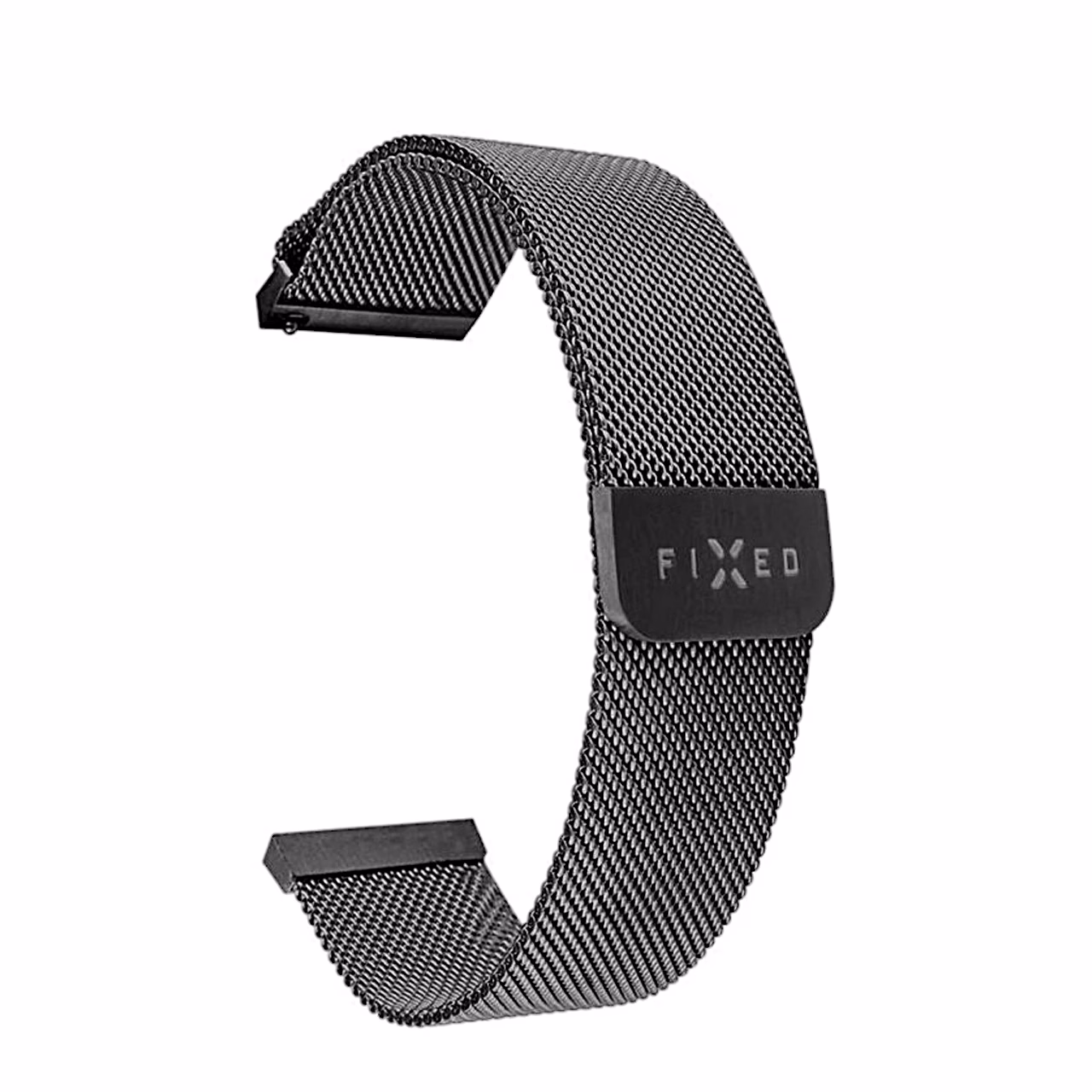Must võrkpunutud kellarihm FIXED Mesh Strap 22 mm kiirkinnitusega, kaarjalt painutatud