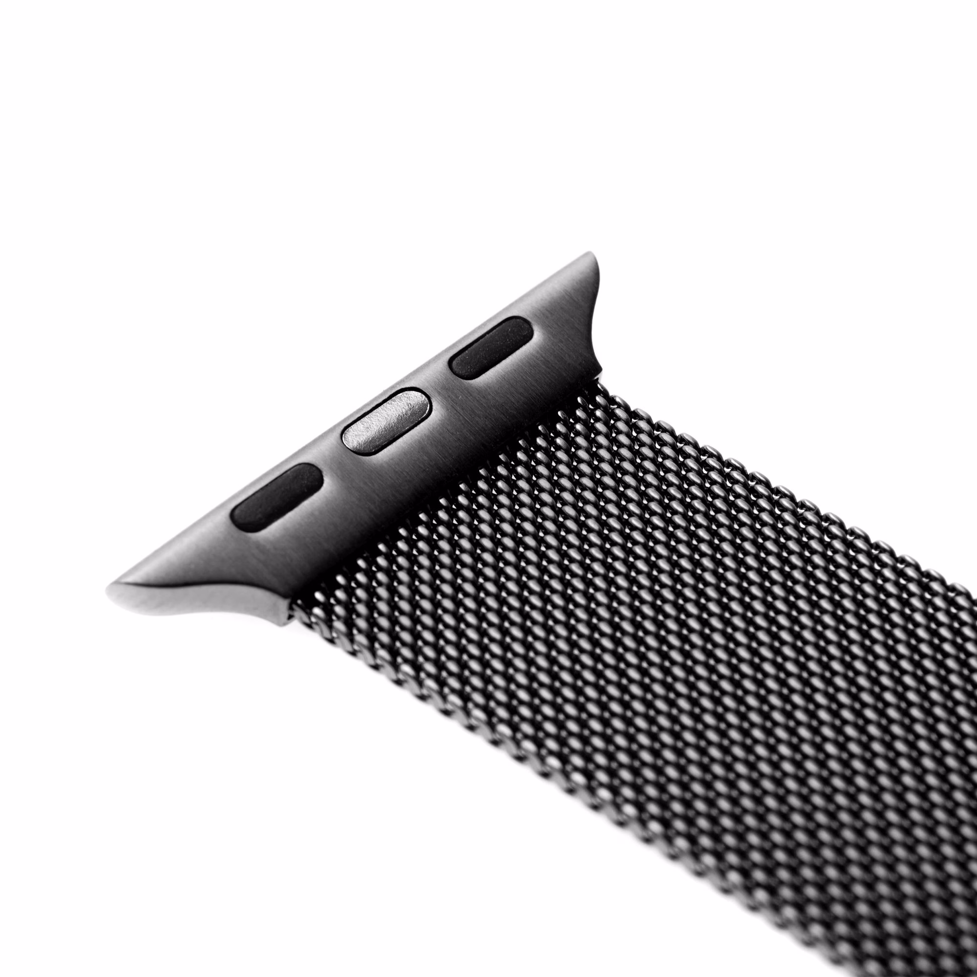 Kellarihma FIXED Mesh Strap ots Apple Watchi liitmikuga lähivaates