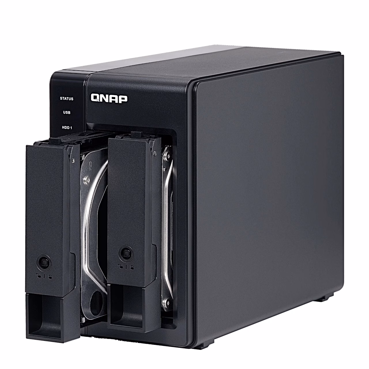 Kettakorpus QNAP TR-002 avatud kettasahtlitega, sahtlites 3,5-tollised kettad