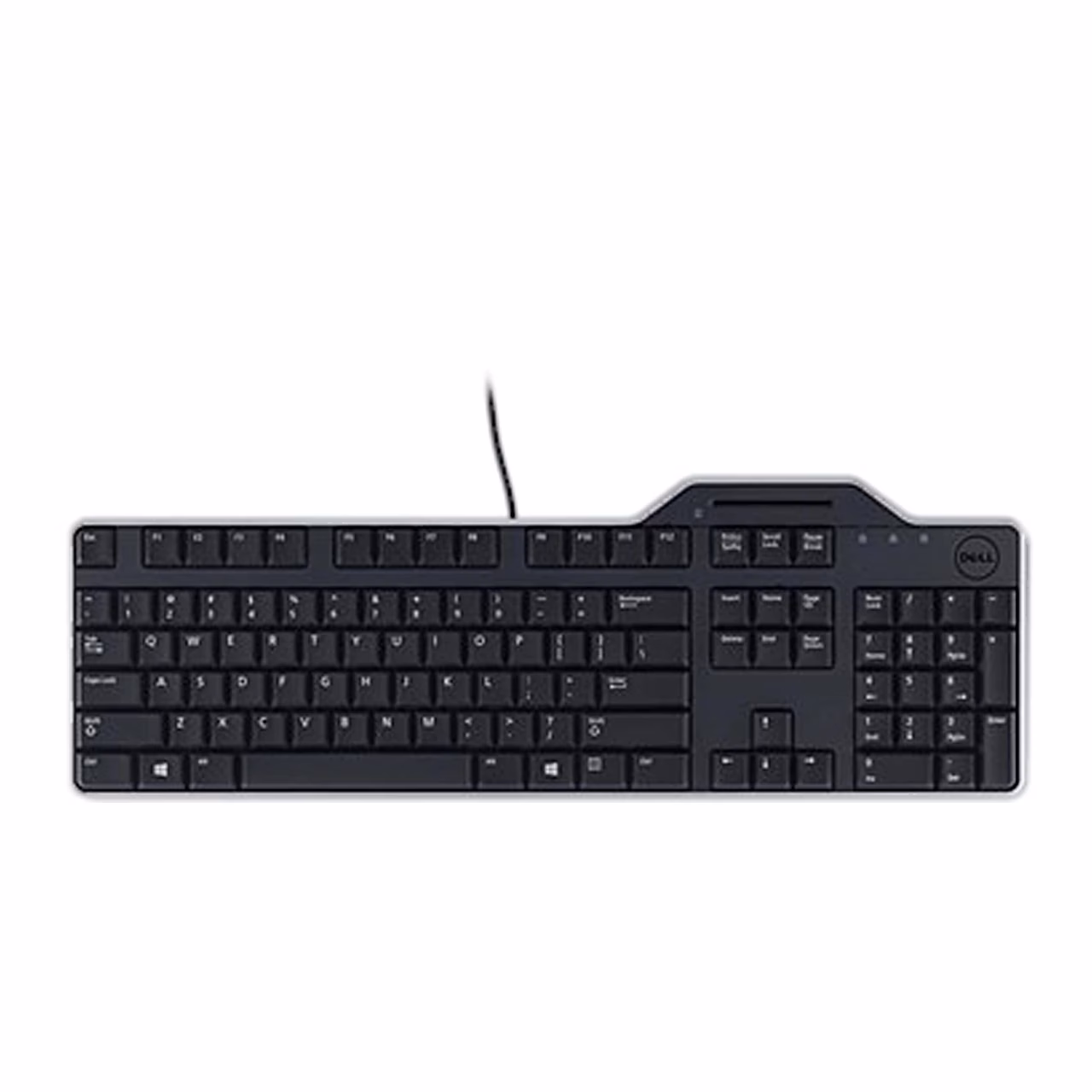Dell KB813 klaviatuur ülaltvaates, juhe väljub tagumisest servast