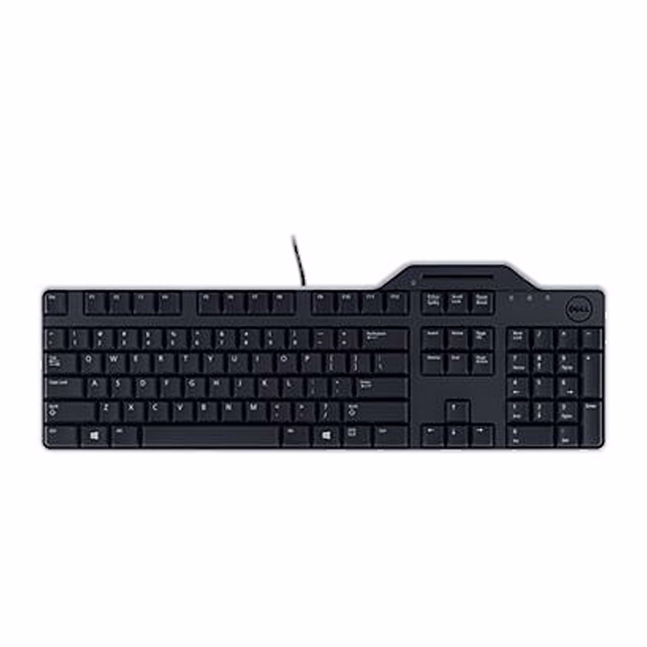 Kiipkaardilugejaga klaviatuur Dell KB813 ülevalt, kaabel ülaservas