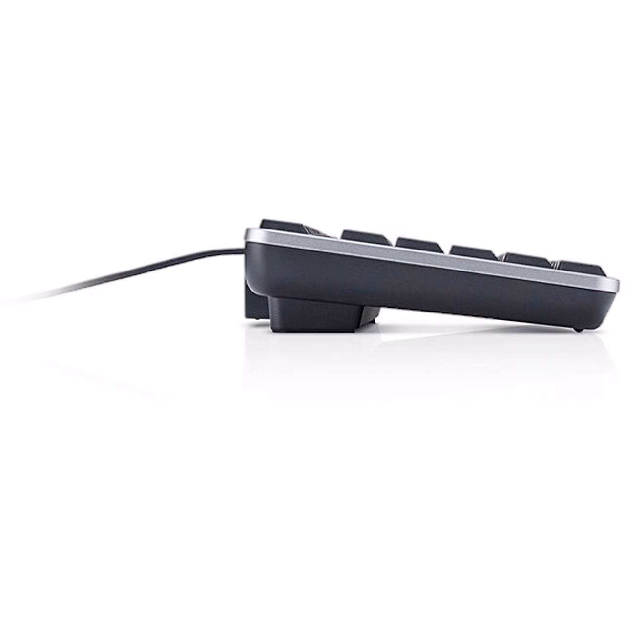 Dell KB813 klaviatuuri külgprofiil vasakult koos kaabliga