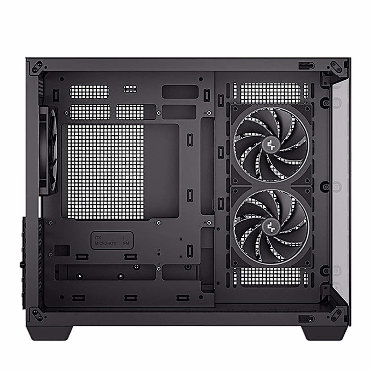 Arvutikorpuse DeepCool CG330 3F tagumine kamber ilma külgpaneelita