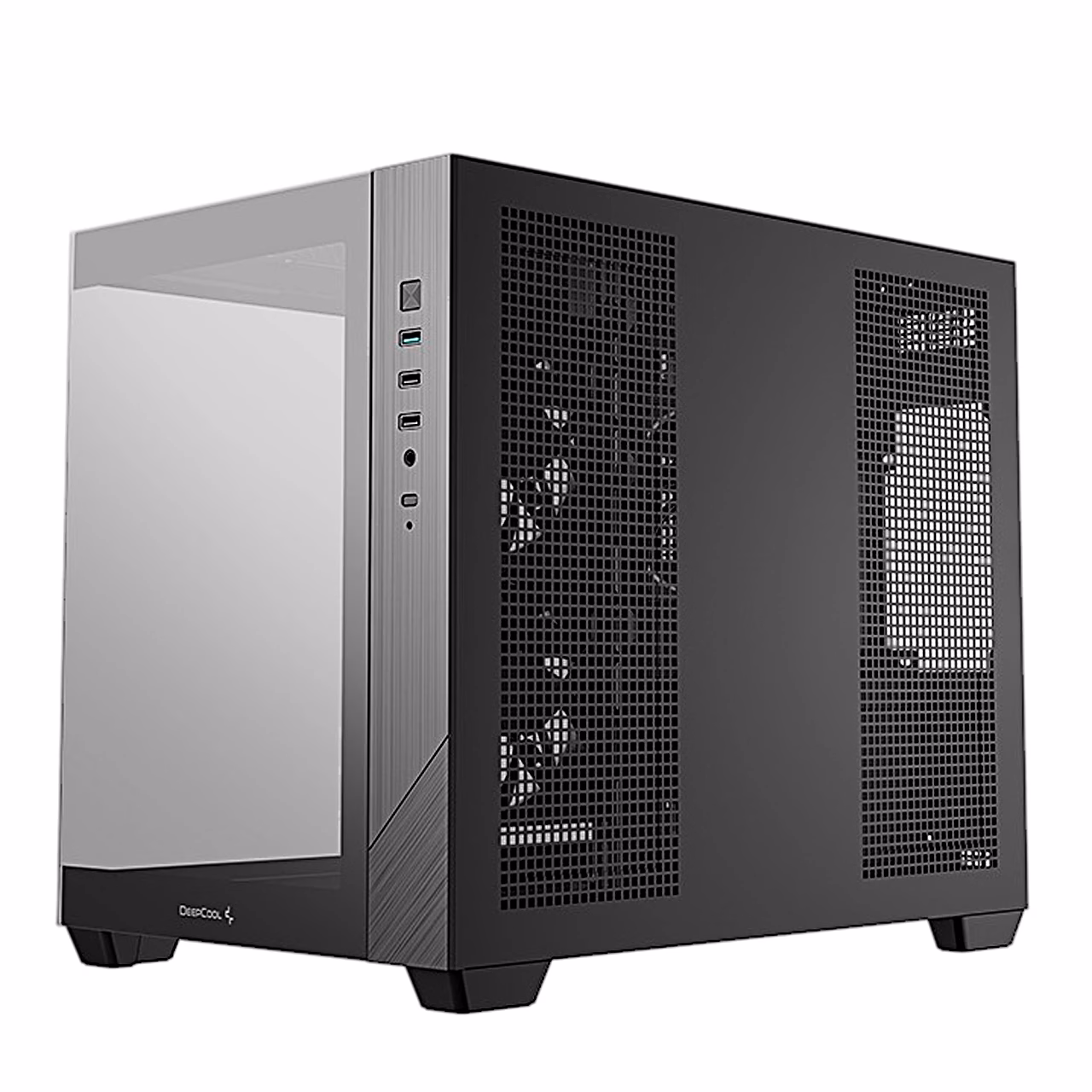 Arvutikorpuse DeepCool CG330 3F suletud külg ja ventilatsiooniavad