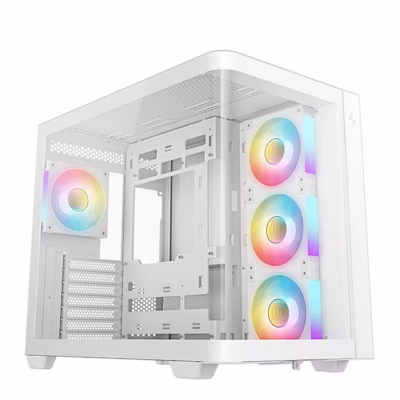 Valge arvutikorpus DeepCool CG530U 4F WH sisselülitatud ARGB-ventilaatoritega