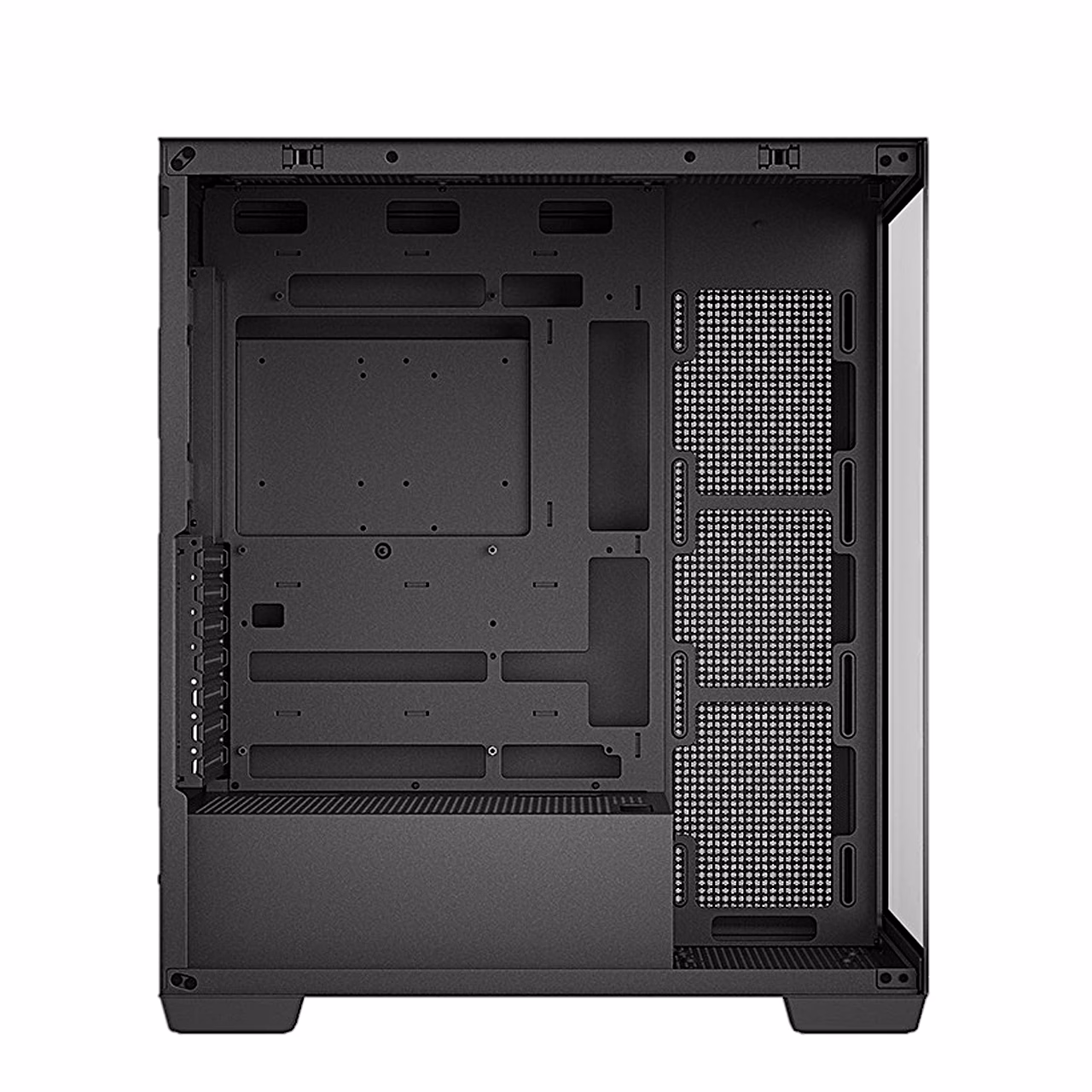DeepCool CG580 vasak külg karastatud klaasist külgpaneeli ja ventilaatorikohtadega