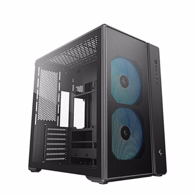 Must arvutikorpus DeepCool CG590 MESH 2F kahe valgustatud esiventilaatoriga