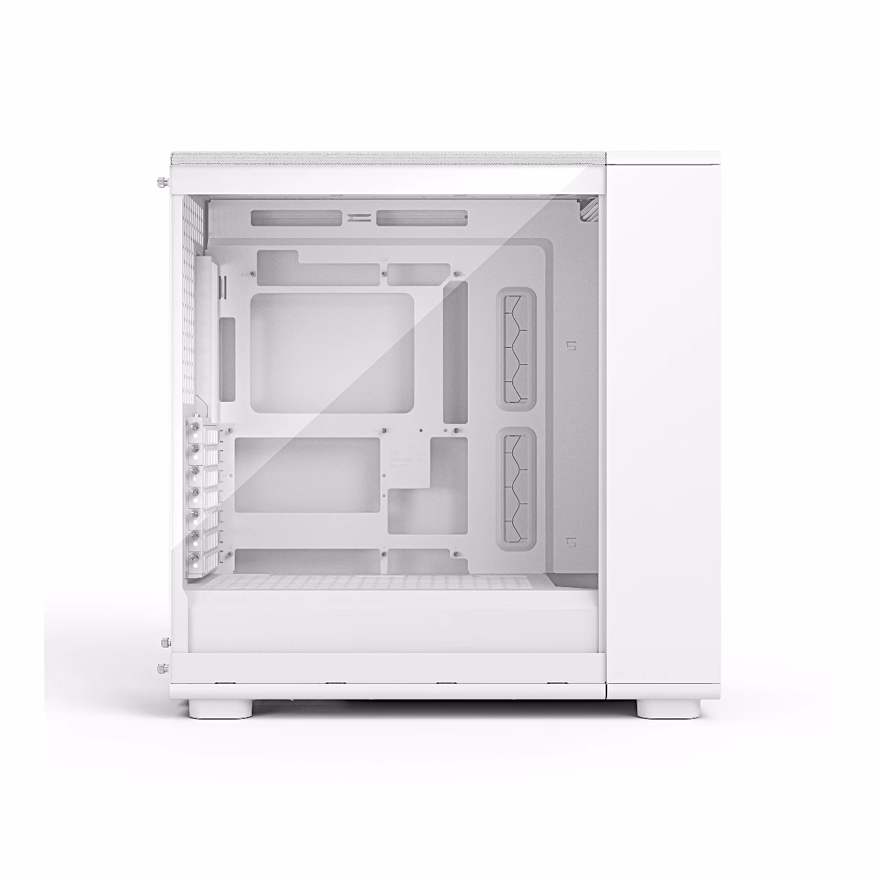 Fractal Design Epoch XL külgvaade läbi klaasi tühja emaplaadialusega
