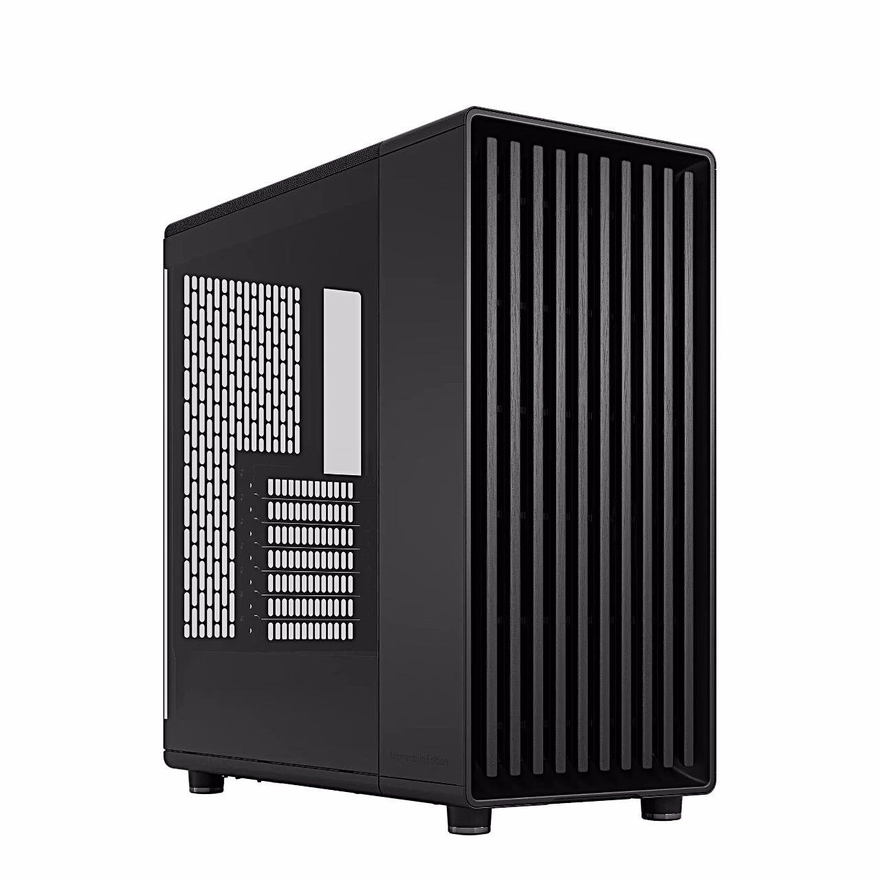 Must arvutikorpus Fractal Design North Momentum Edition klaaskülg ja puitliistudest esiosa