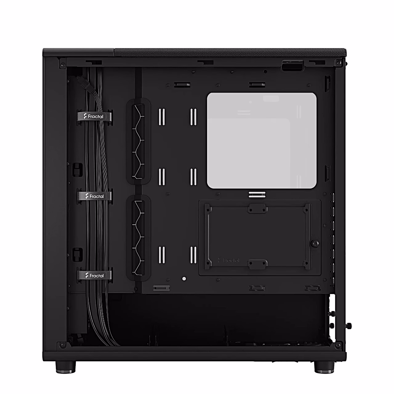 Fractal Design North Momentum Edition emaplaadialuse tagakülg kaablirihmadega