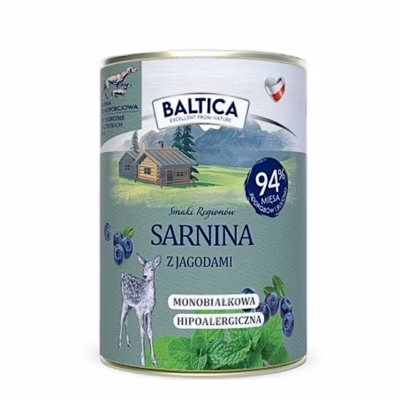 Koera täissööt BALTICA Smaki regionów metskitse ja marjadega, märgtoit 400 g