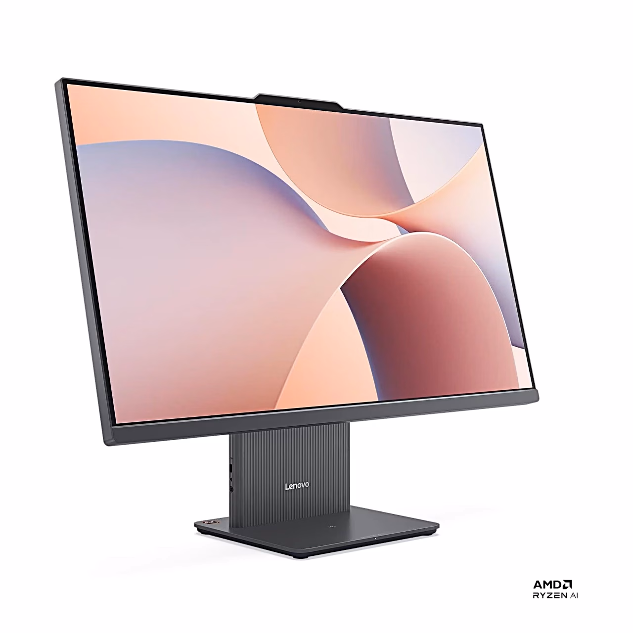 Lenovo IdeaCentre 27AKP10 ekraan ja alus, vaade paremalt eest