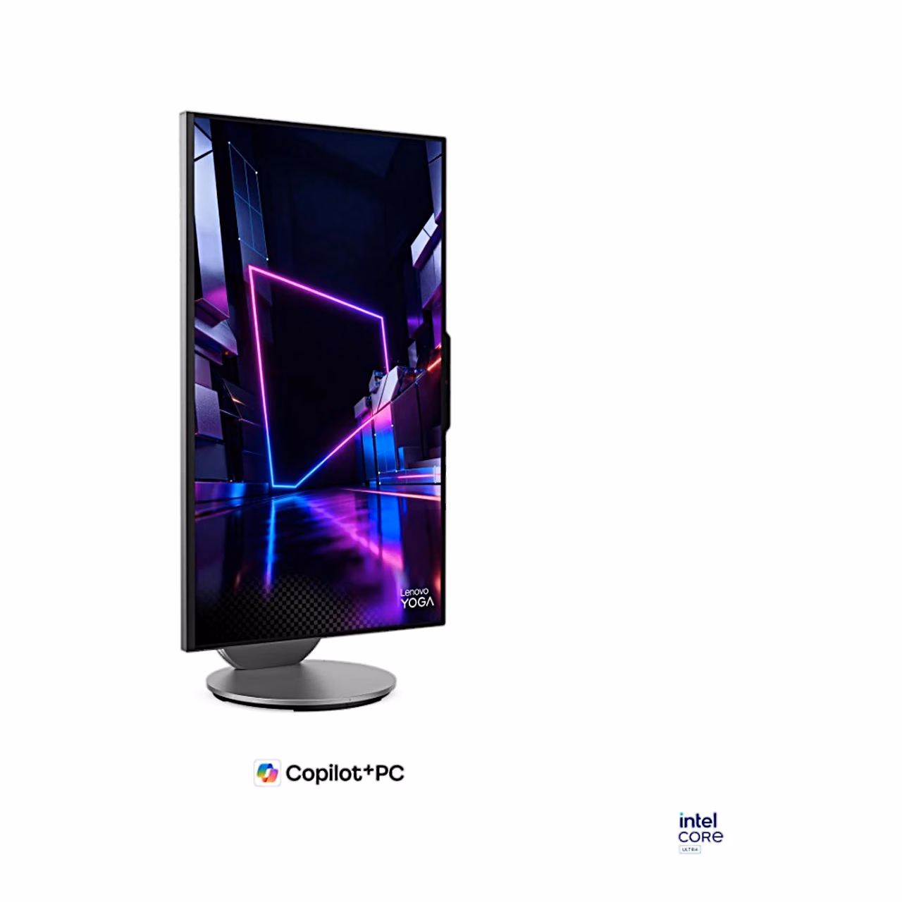 Lenovo Yoga 27IPH11 ekraan püstasendis, vaade vasakult