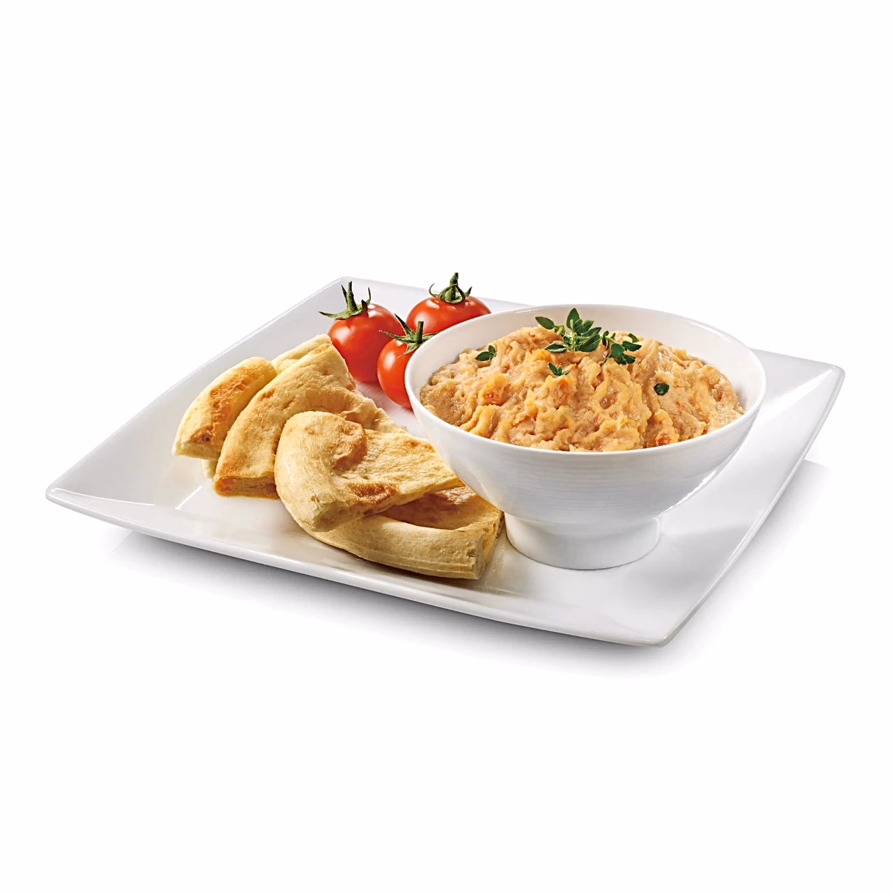Hummus ja pitsaleib, valmistatud Philips HR7778/00 abil