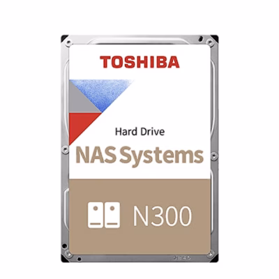 Toshiba N300 kõvaketas eestvaates, sildil NAS Systems ja mudelinimi