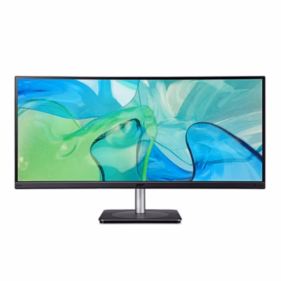 Acer CB343CUR kumer arvutimonitor eestvaates mustal alusel