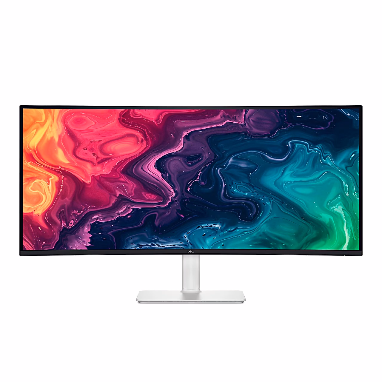 Dell S3425DW lai kumer ekraan valgel alusel otse eestvaates