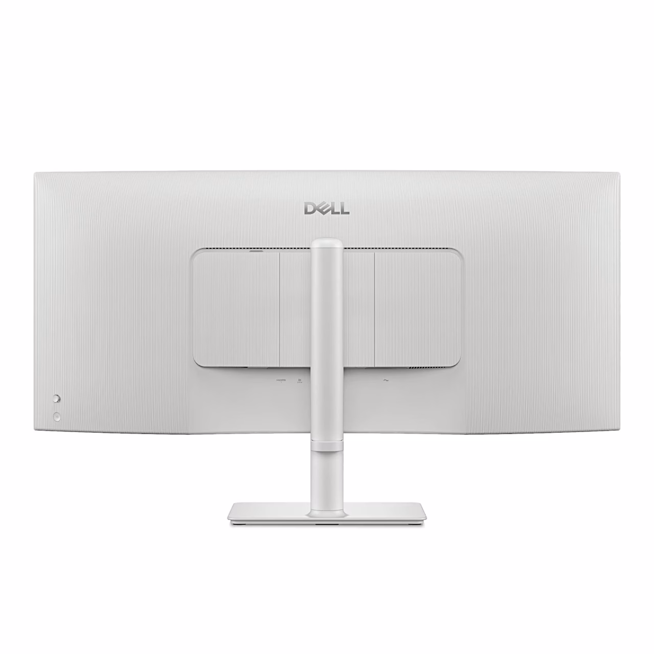Dell S3425DW monitori valge tagakülg ja alusesammas otse tagant