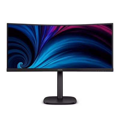 Kumer arvutimonitor Philips 34B2U3600C eestvaates musta alusega