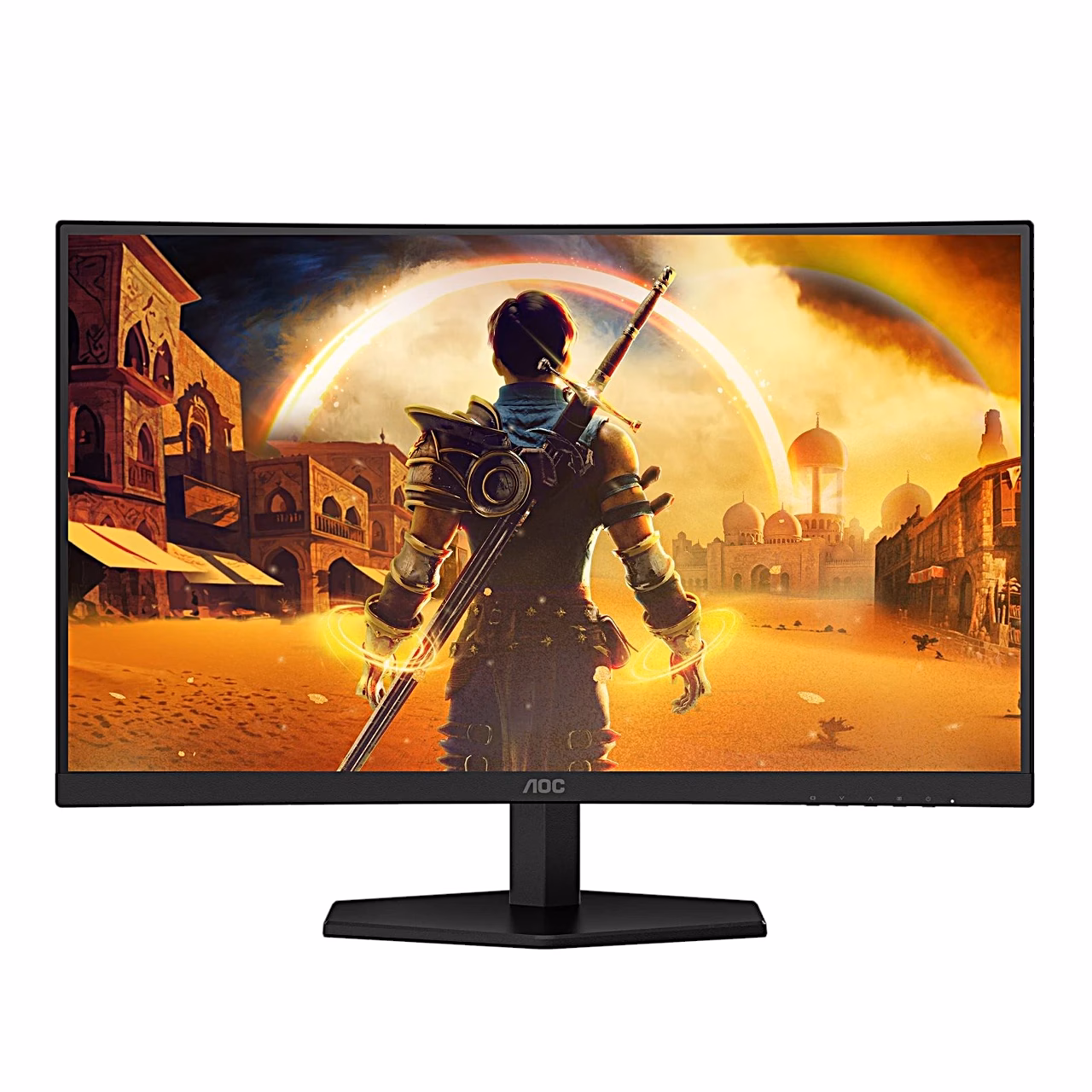 Kumer mängurimonitor AOC C27G42FE otse eest vaadatuna