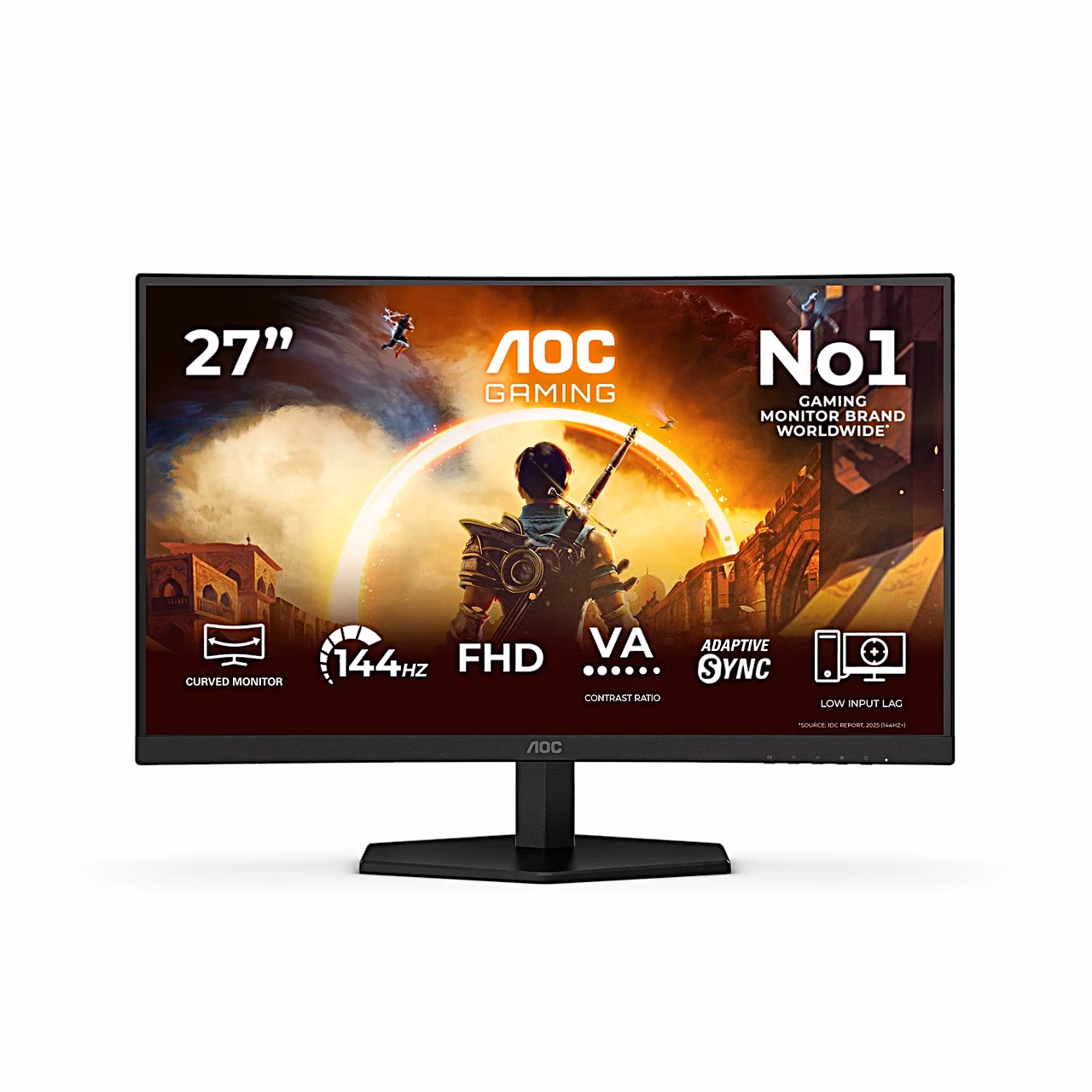 Monitor AOC C27G42FE eest, ekraanil tootja reklaamgraafika