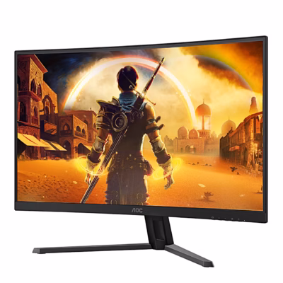AOC C32G42ZE monitor paremalt nurga alt kaugemalt vaadatuna