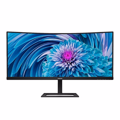 Kumer 34-tolline arvutimonitor Philips 346E2CUAE otse eestvaates