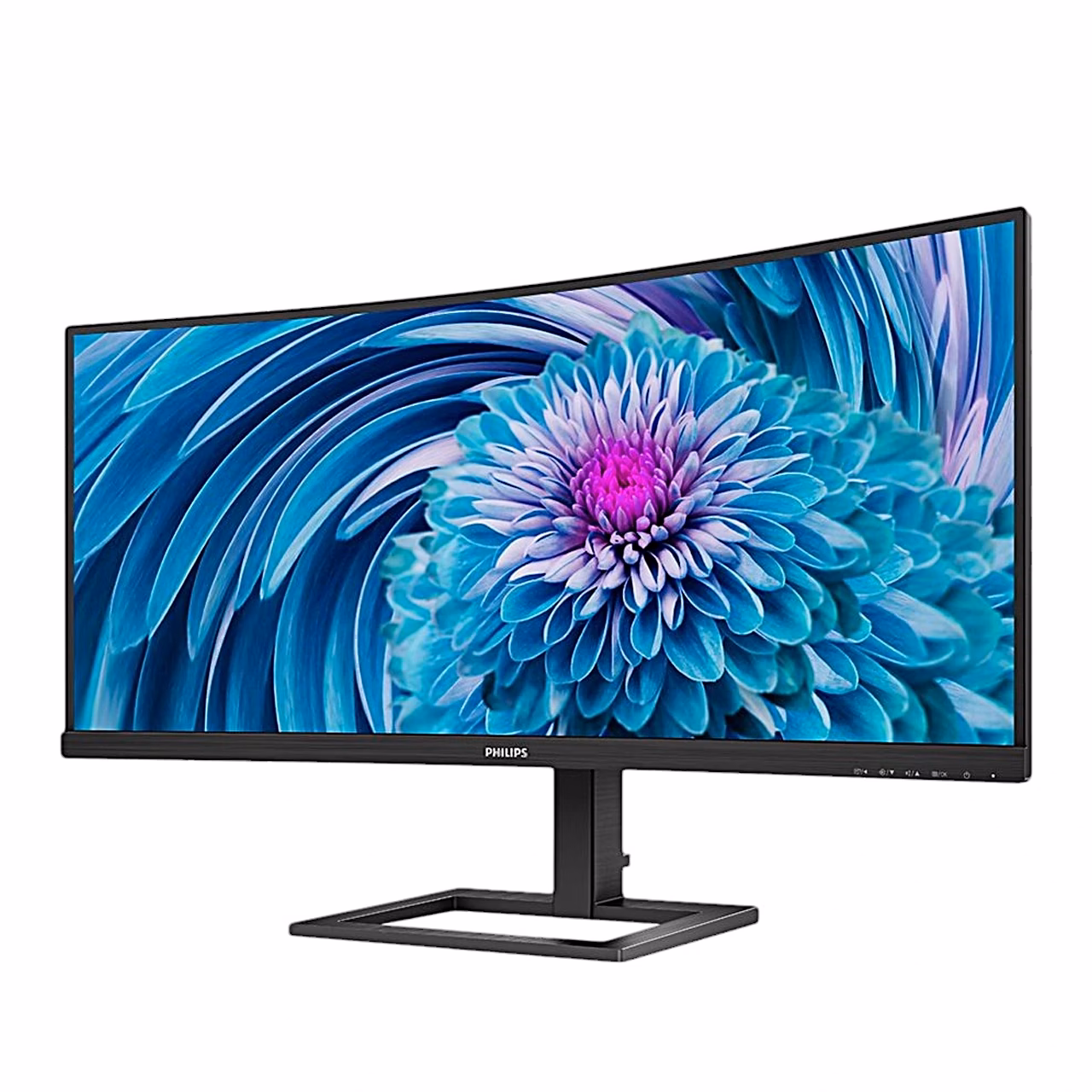 Kumer monitor Philips 346E2CUAE vasakult küljelt nurga alt