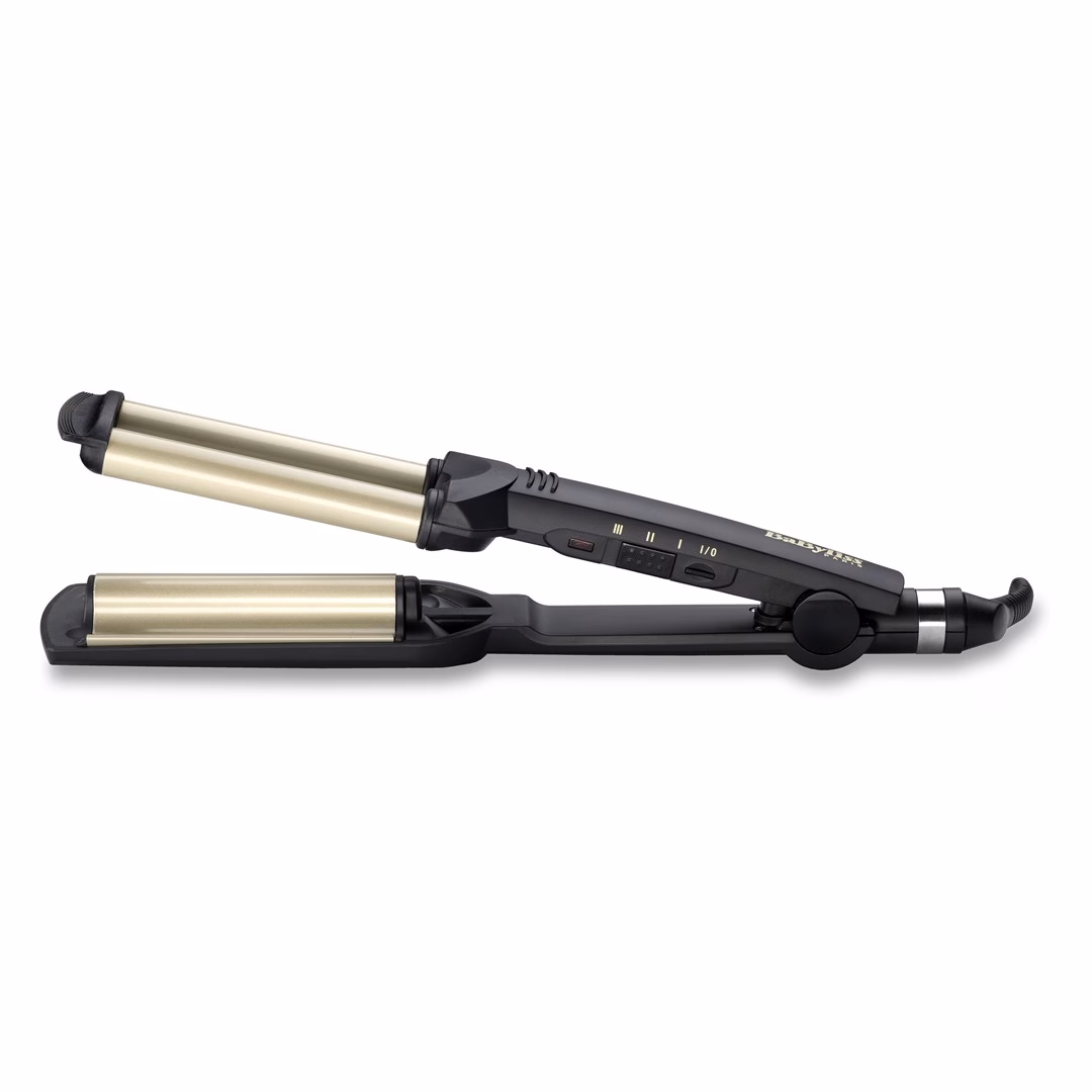 Lainekoolutaja BaByliss Easy Waves C260E küljelt, kaks toru ülemisel haaral