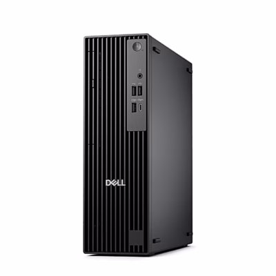 Dell Pro Slim QCS1250 lauaarvuti vasakult eest, must ribiline esipaneel