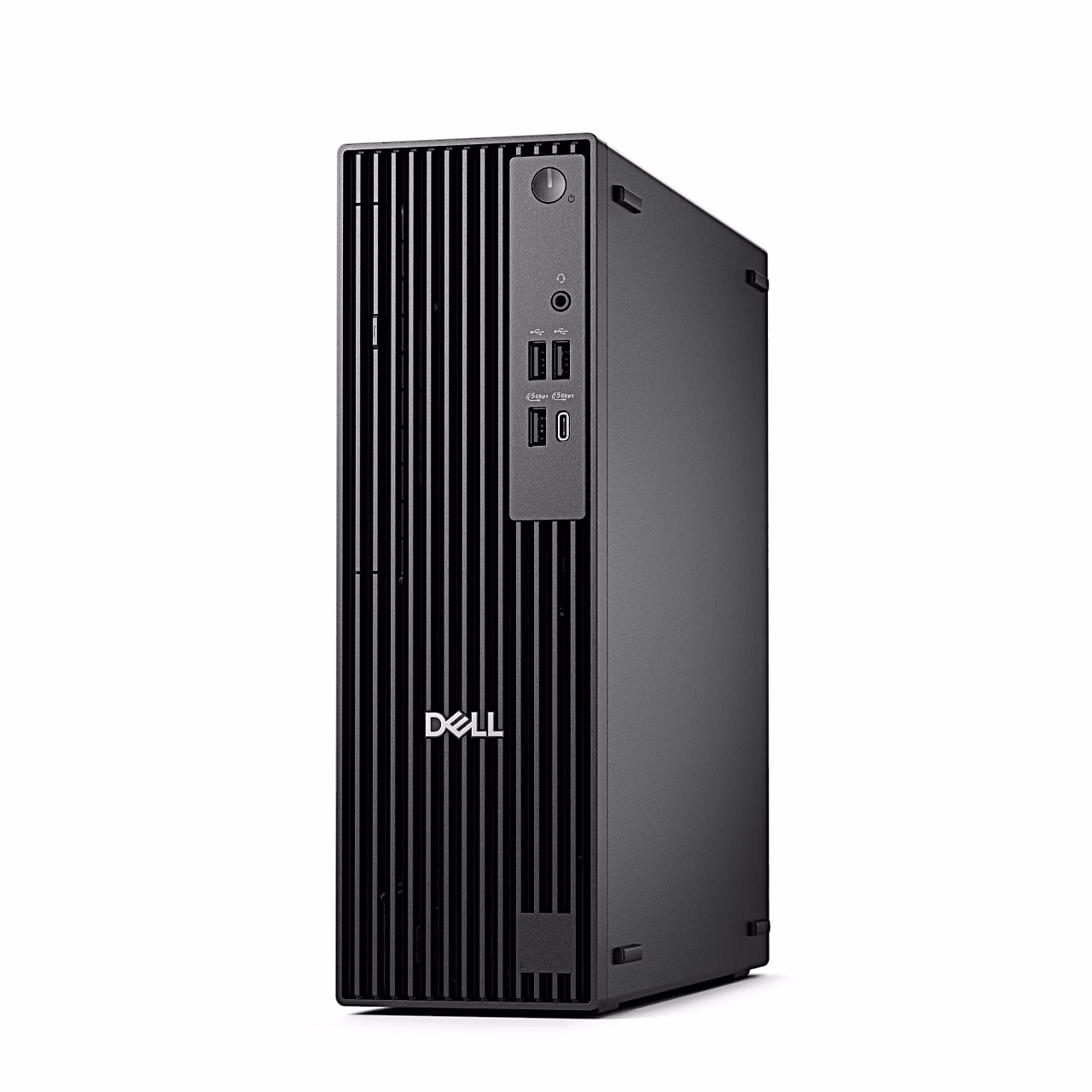 Dell Pro Slim QCS1255 lauaarvuti esipaneel paremalt viltu