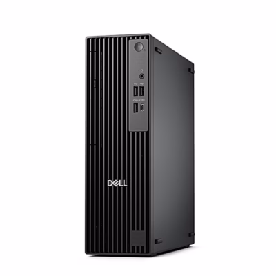 Must lauaarvuti Dell Pro Slim QCS1255 vasakult nurga alt, esipaneeli pesad nähtaval