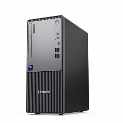 Lauaarvuti Lenovo ThinkCentre neo 50t Gen 6 vasakult nurgalt, hall esipaneel DVD-kirjutiga