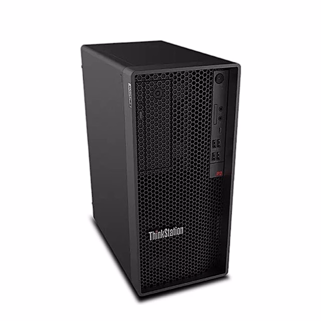 Lenovo ThinkStation P2 Gen 2 must korpus eest paremalt nurga alt