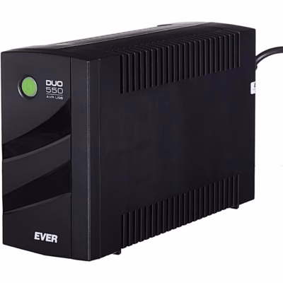 UPS EVER DUO 550 PL AVR USB eest ja küljelt, toitenupp esipaneelil