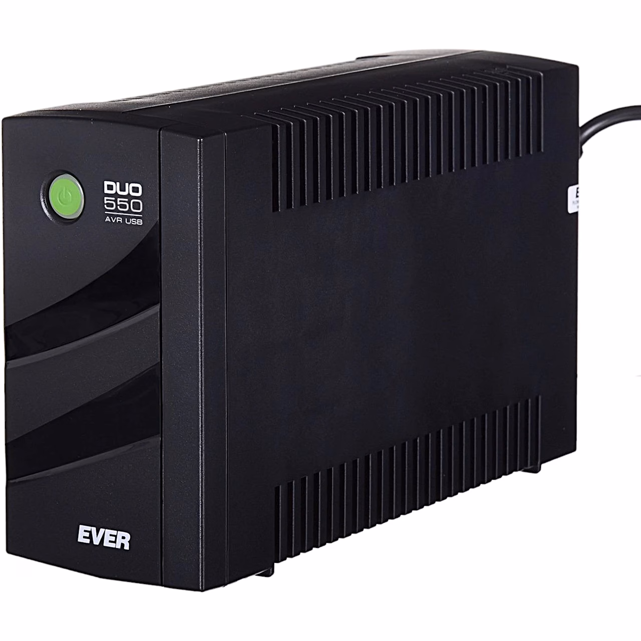 UPS EVER DUO 550 PL AVR USB eest ja küljelt, toitenupp esipaneelil