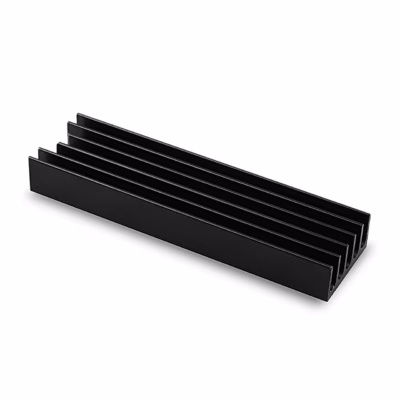 Must ribidega M.2 SSD jahuti AXAGON CLR-M2L10 küljelt vaadatuna