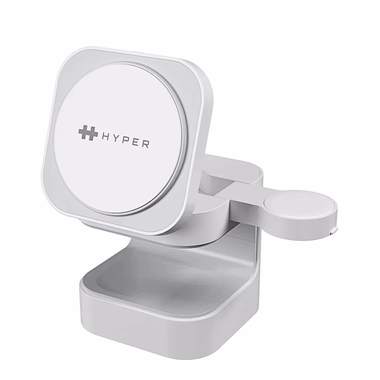 Hyper HyperJuice Qi2 3-in-1 lahtivolditud kella laadimiskettaga