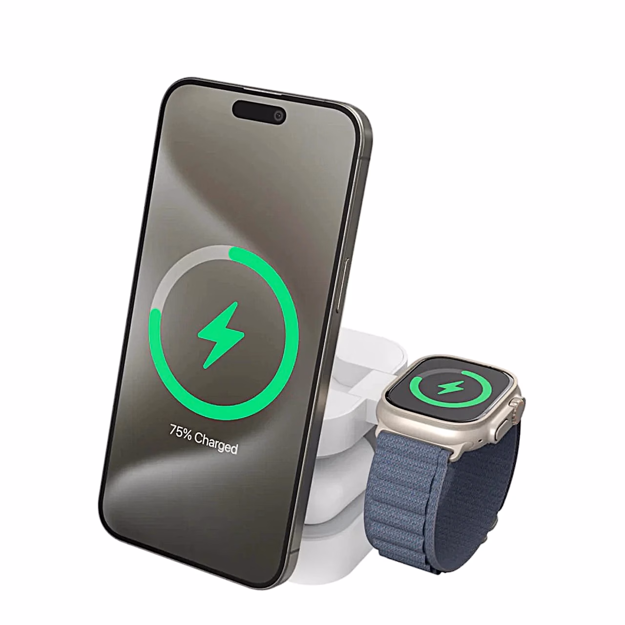 Hyper HyperJuice Qi2 3-in-1 laeb telefoni ja nutikella