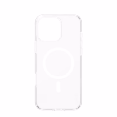 Läbipaistev telefoniümbris CARE Flagship iPhone 16 Pro Max tagakülg valge MagSafe-rõngaga
