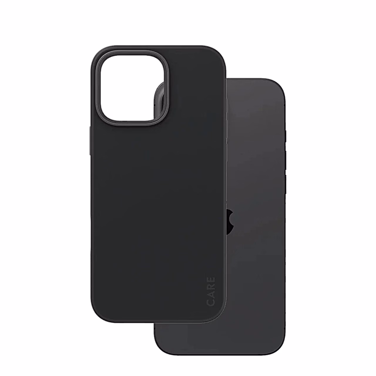 Must mobiiliümbris CARE Fashionable ja telefon iPhone 16 Pro Max kõrvuti