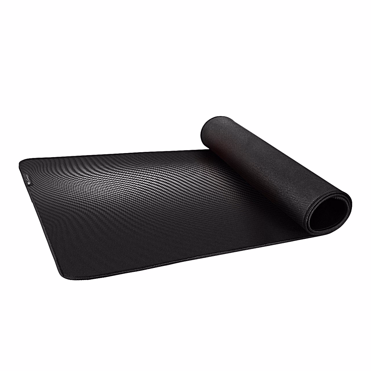 Osaliselt rullitud Genesis Carbon 500 Ultra Wave hiirealus, näha kummist põhi