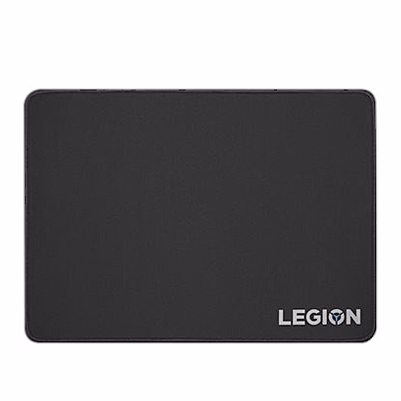 Must hiirematt Lenovo Legion Speed M ülevaltvaates halli Legioni logoga