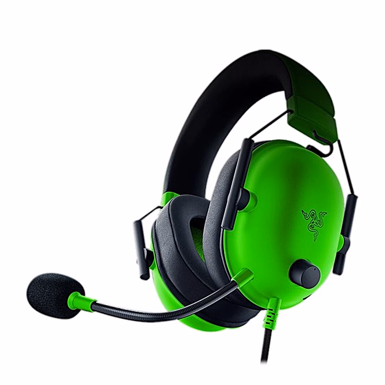 Razer BlackShark V2 X peakomplekt vasakult, mikrofon suunatud ette